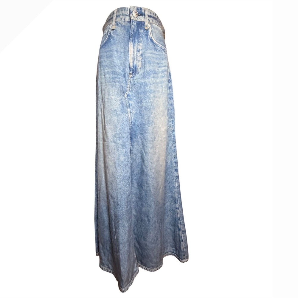 Rag & Bone Miramar Tulip Maxi Skirt Size 24 Faux Denim Tencel - Picture 15 of 16